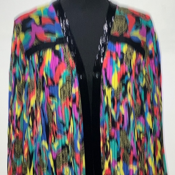 Diane Freis colorful, sheer cardigan - Picture 3 of 13